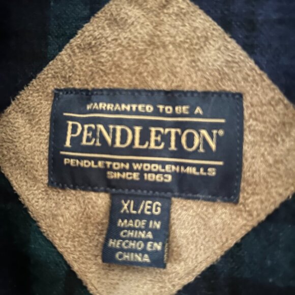 Pendleton Full zip Boucle Sherpa Jacket Blue Blackwatch Plaid Womens XL - Picture 8 of 14